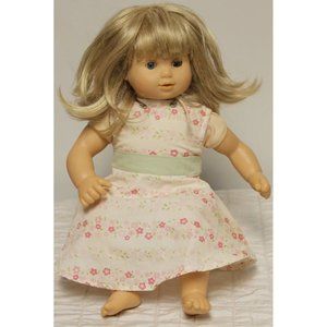 American Girl Bitty Baby Doll Light Blonde Blue Eyed 15" Floral Dress